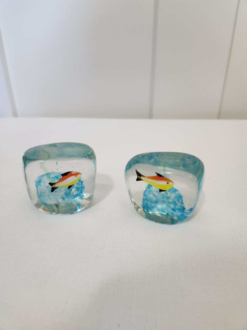 Vintage Hand-Blown Glass Aquarium Décor Fish Paperweights
